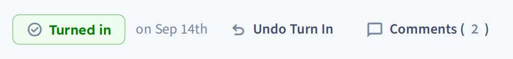Turn In and Comments, above the grid