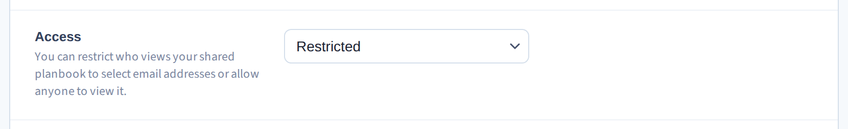 The Access setting on a share