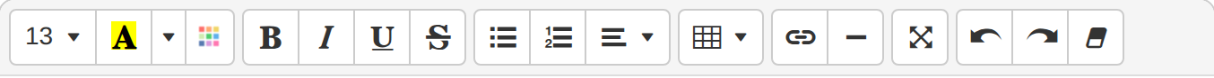 The formatting toolbar, left to right